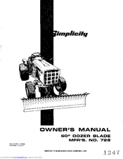 Simplicity 728 Owner's Manual