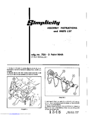 Simplicity 735 Assembly Instructions And Parts List