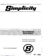 Simplicity 885 Owner's Manual