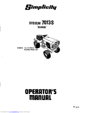 Simplicity Baron System 7013S Operator's Manual