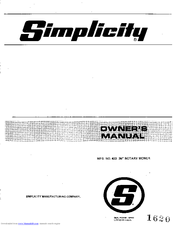 Simplicity Rotary Mower Owner's Manual