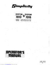 Simplicity Sovereign 1690086 Operator's Manual