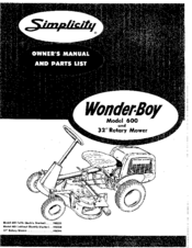 Simplicity Wonder-Boy 600 Owner's Manual