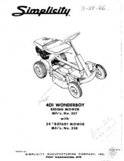 Simplicity Wonderboy 401 User Manual