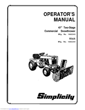 Simplicity 1692243 Operator's Manual