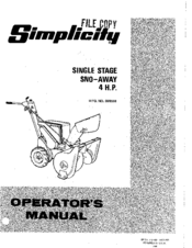 Simplicity 990558 Operator's Manual
