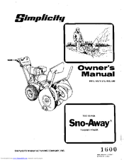 Simplicity Two-Stage Snow-Away Owner's Manual