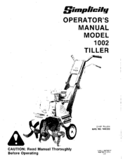 Simplicity 1002 Operator's Manual