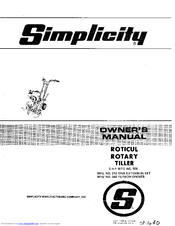 Simplicity 340 Owner's Manual