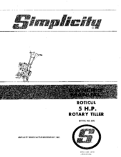 Simplicity 5 H.P Roticul Owner's Manual