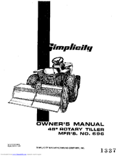 Simplicity 696 Owner's Manual