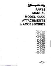 Simplicity System 9000 Parts Manual