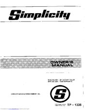 Simplicity 409 Owner's Manual