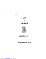 Singer 112-1 Parts List