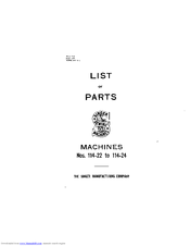 Singer 114-24 Parts List