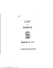 Singer 117-1 Parts List