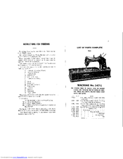 Singer 147-1 Parts List