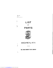 Singer 147-4 Parts List