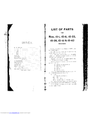 Singer 15-1 Parts List