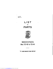Singer 175-44 Parts List