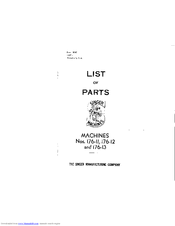 Singer 176-12 Parts List