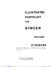 Singer 212U543A Illustrated Parts List