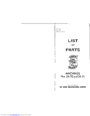Singer 247-1 Parts List
