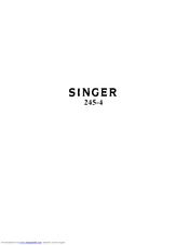Singer 245-4 Parts List