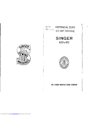 Singer 400W102 Parts List
