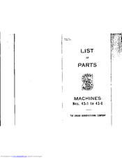 Singer 43-6 List Of Parts