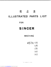 Singer 457A125 Illustrated Parts List