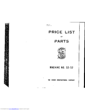 Singer 52-52 Parts List