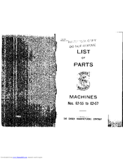 Singer 62-55 Parts List