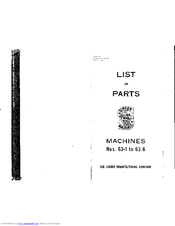 Singer 63-5 Parts List