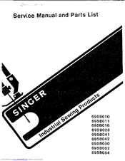 Singer 695B042 Service Manual & Parts List