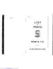 Singer 71-52 Parts List