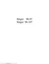 Singer 96-87 List Of Parts