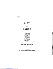 Singer 96-18 List Of Parts