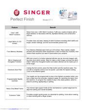 User manual Singer Perfect Finish (English - 17 pages)