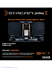 Sirius Satellite Radio Xact XS034 Instruction Manual