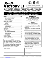 Slant/Fin VHS-180 Installation And Operating Instructions Manual