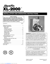 Slant/Fin XL-2000 Installation And Operating Instructions Manual
