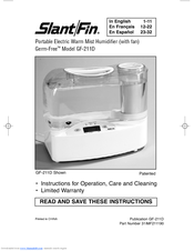 Slant/Fin GF-211D Instructions For Operation Manual