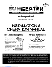 SmartPool SunHeater S421 Installation & Operation Manual
