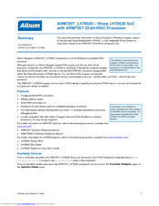 Altium Sharp LH79520 SoC ARM720T Specification Sheet