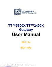 Teletronics International Gateway TTTM5800X User Manual