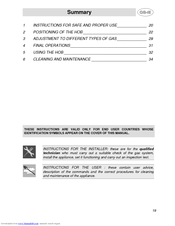 Smeg PGF95F-1 Instruction Manual