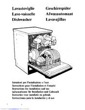 Smeg Dishwasher 3LNSA915 Instructions For Installation And Use Manual