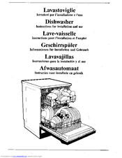 Smeg Dishwasher 85124 Instructions For Installation And Use Manual