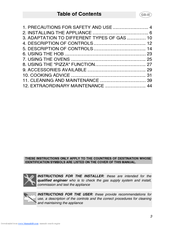 Smeg CS150SA Instructions For Installation And Use Manual